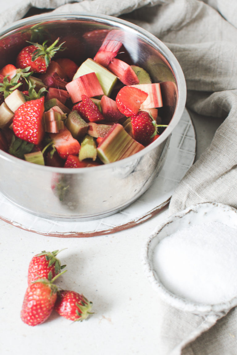 Erdbeer-Rhabarber Kompott ohne Zucker • Thu Minh Ngo